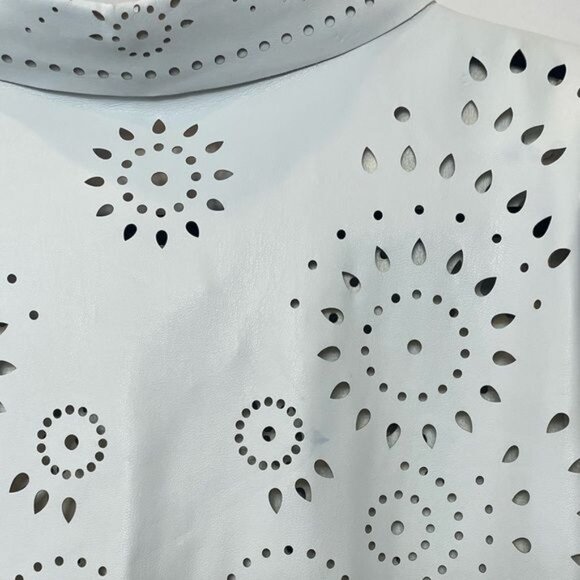 BB Dakota White Eyelet Faux Leather Button-Front Jacket XL - Picture 11 of 13